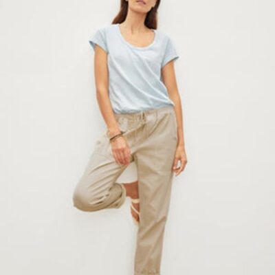 Clothing Velvet  | Misty Cotton Twill Pants Oatmeal