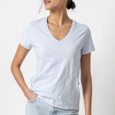 Clothing LILLA P  | V-Neck Short Sleeve Back Seam Tee